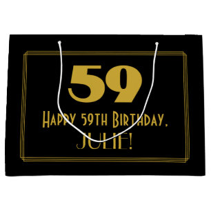 Grand Sac Cadeau 59e anniversaire — Art Déco Inspiré Look "59" & No