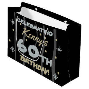 Grand Sac Cadeau 60th Birthday Party Ajouter votre nom