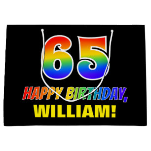 Grand Sac Cadeau 65e anniversaire : audacieux, amusant, simple, arc