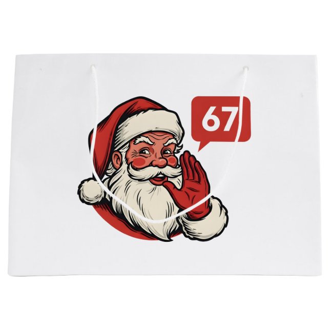 Grand Sac Cadeau 67 Christmas Merry Six Seven Brainrot Santa Claus (Devant)