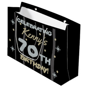 Grand Sac Cadeau 70th Birthday Party Ajouter votre nom