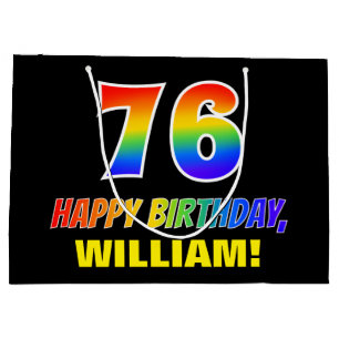 Grand Sac Cadeau 76e anniversaire : audacieux, amusant, simple, arc