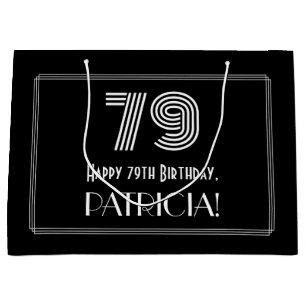 Grand Sac Cadeau 79e anniversaire — Art Déco Inspiré Look "79" & No