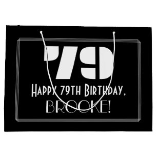 Grand Sac Cadeau 79e anniversaire ~ Look inspiré d'Art Déco "79" + 