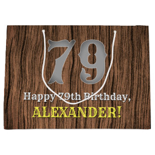 Grand Sac Cadeau 79e anniversaire : Pays inspiré par l'Ouest Look, 