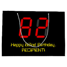 82e anniversaire : Rouge Digital Clock Style "82" 