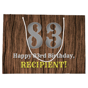 Grand Sac Cadeau 83e anniversaire : Pays inspiré par l'Ouest Look, 