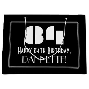 Grand Sac Cadeau 84ème anniversaire ~ Art Déco Inspiré Look "84" +