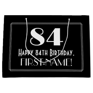 Grand Sac Cadeau 84ème anniversaire : Art Déco Style inspiré "84",