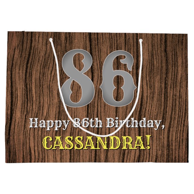 Grand Sac Cadeau 86e anniversaire : Pays inspiré par l'Ouest Look,  (Dos)