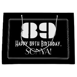 Grand Sac Cadeau 89e anniversaire ~ Art Déco Inspiré Look "89" + No