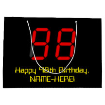 98ème anniversaire : Rouge Digital Clock Style "98