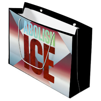 Grand Sac Cadeau Abroger ICE Minimaliste Protestation Typographie D