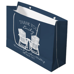 Grand Sac Cadeau Adirondack Chaises bleu marine