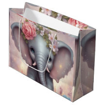 Adorable bébé éléphant avec fleurs