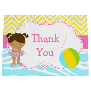 Grand Sac Cadeau African American Girl Pool Party Bash Merci