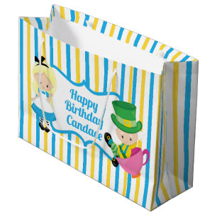 Grand Sac Cadeau Alice au pays des merveilles mignonne Anniversaire