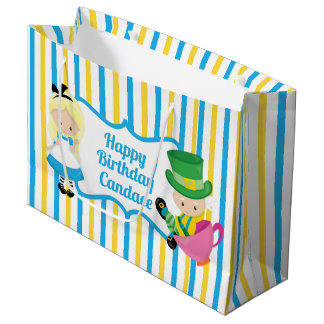 Grand Sac Cadeau Alice au pays des merveilles mignonne Anniversaire
