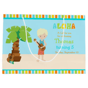 Grand Sac Cadeau Aloha Blonde Boy Merci