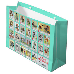 Grand Sac Cadeau Alphabet de chat, Louis Wain