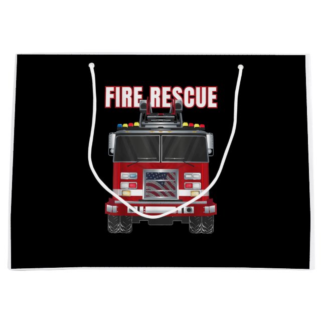Grand Sac Cadeau American Fire Secourt Firefighter Département Cami (Devant)
