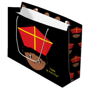 Grand Sac Cadeau Ami drôle Zwarte Piet de Saint-Nicolas d'art