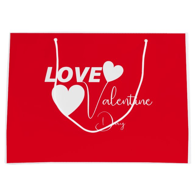 Grand Sac Cadeau Amour romantique Saint Valentin (Devant)