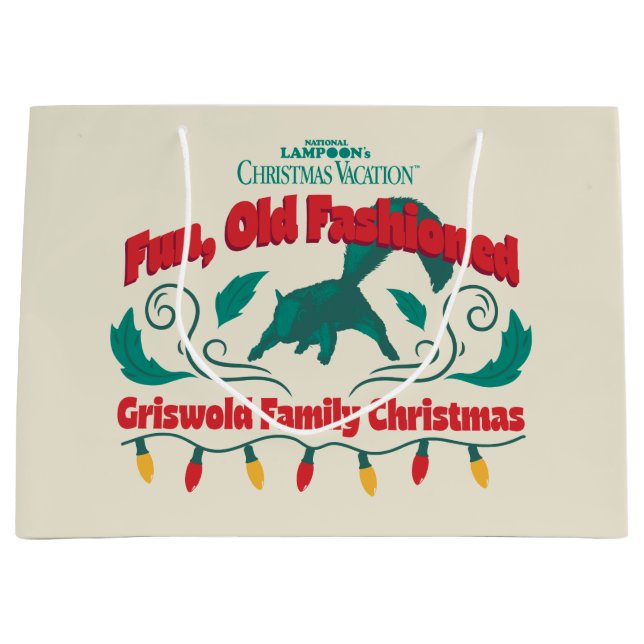 Grand Sac Cadeau Amusant, vieux style Griswold Noël de famille (Devant)