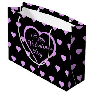 Grand Sac Cadeau Amusants et Flirty Coeurs roses Saint Valentin