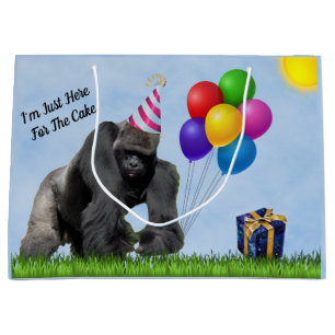 Grand Sac Cadeau Amusants Gorille Anniversaire Grand Cadeau