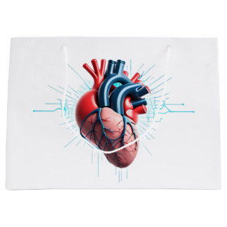 Grand Sac Cadeau Anatomical Heart – Artistic Medical Illustration