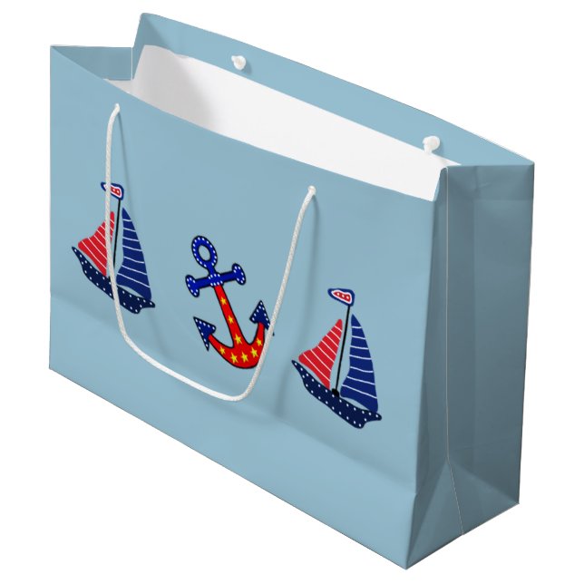 Grand Sac Cadeau Ancres loin (Devant Angle)
