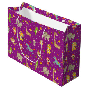 Grand Sac Cadeau Animaux mignons amusants célébrant Noël