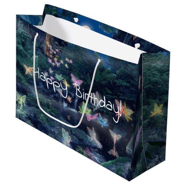 Grand Sac Cadeau anniversaire de fée (Devant Angle)