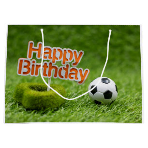 Grand Sac Cadeau Anniversaire de football avec balle en vert