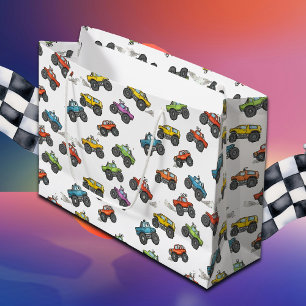 Grand Sac Cadeau Anniversaire de Fun Monster Trucks