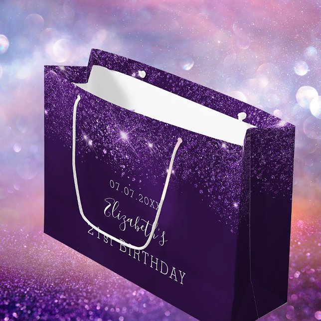 Grand Sac Cadeau Anniversaire de la parties scintillant violette no (Créateur téléchargé)