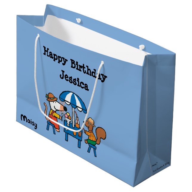 Grand Sac Cadeau Anniversaire de Maisy et de Cyrille (Devant Angle)