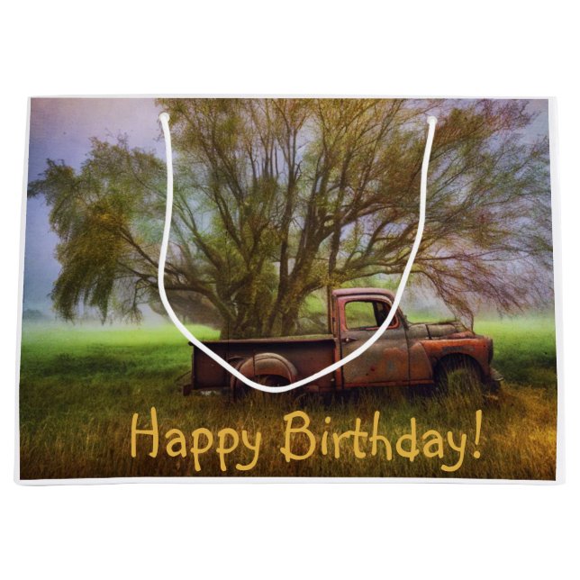 Grand Sac Cadeau Anniversaire du camion (Devant)