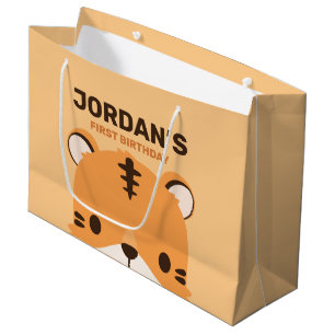 Grand Sac Cadeau Anniversaire du Tigre mignon