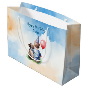 Grand Sac Cadeau Anniversaire personnalisé du bébé garçon