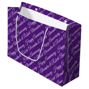 Grand Sac Cadeau Anniversaire Personnalisé Élégant