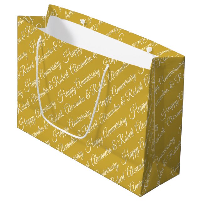 Grand Sac Cadeau Anniversaire Personnalisé Élégant (Devant Angle)