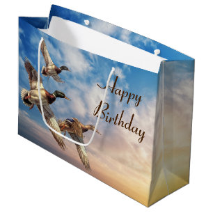 Grand Sac Cadeau Anniversaire Vol Mallard Canards Sunrise Sky