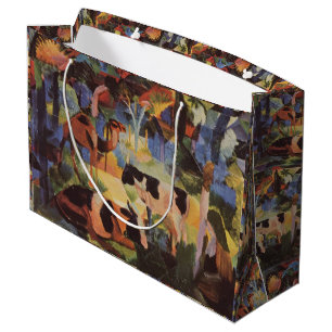 Grand Sac Cadeau Août Macke Paysage avec vaches et chameau