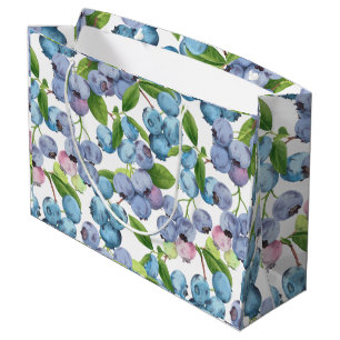 Grand Sac Cadeau Aquarelle Blueberry