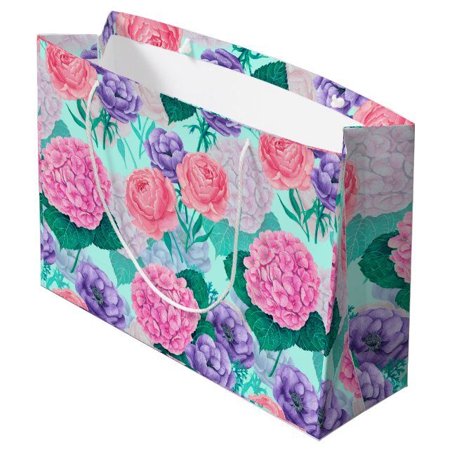 Grand Sac Cadeau Aquarelle du jardin de printemps 2 (Dos Angle)