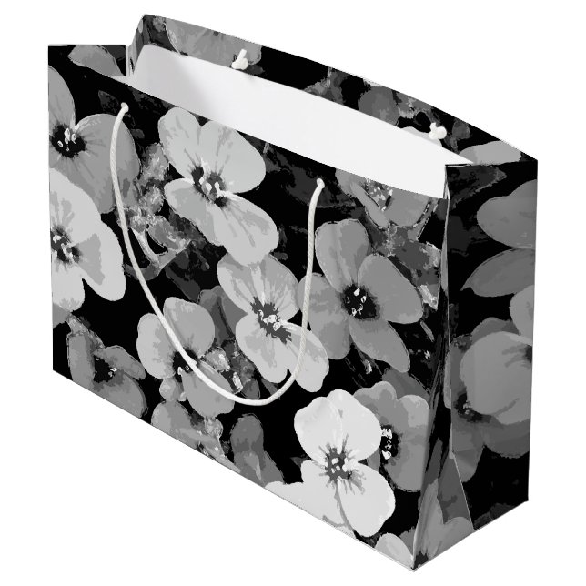 Grand Sac Cadeau Aquarelle Fleur rouge 2 (Dos Angle)