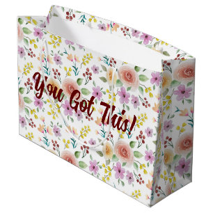 Grand Sac Cadeau Aquarelle florale vous avez ceci