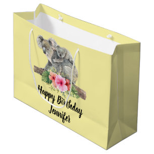 Grand Sac Cadeau Aquarelle Koala Oears mignonne maman & bébé